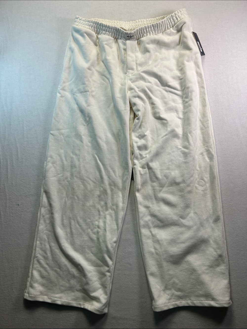Women’s Cream Wide-Leg Fleece Sweatpants